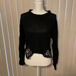 Akira Chicago Red Label Black Sweater Top Size Small